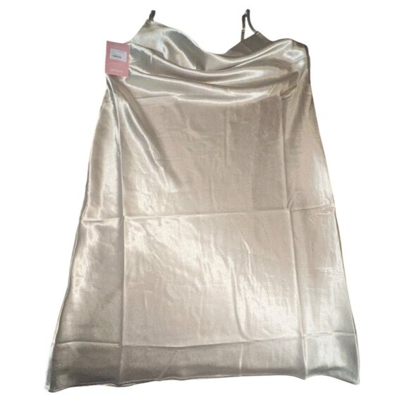 Birdy Grey Lisa Satin Midi Dress 1X Neutral Champagne NWT see description - Picture 3 of 12